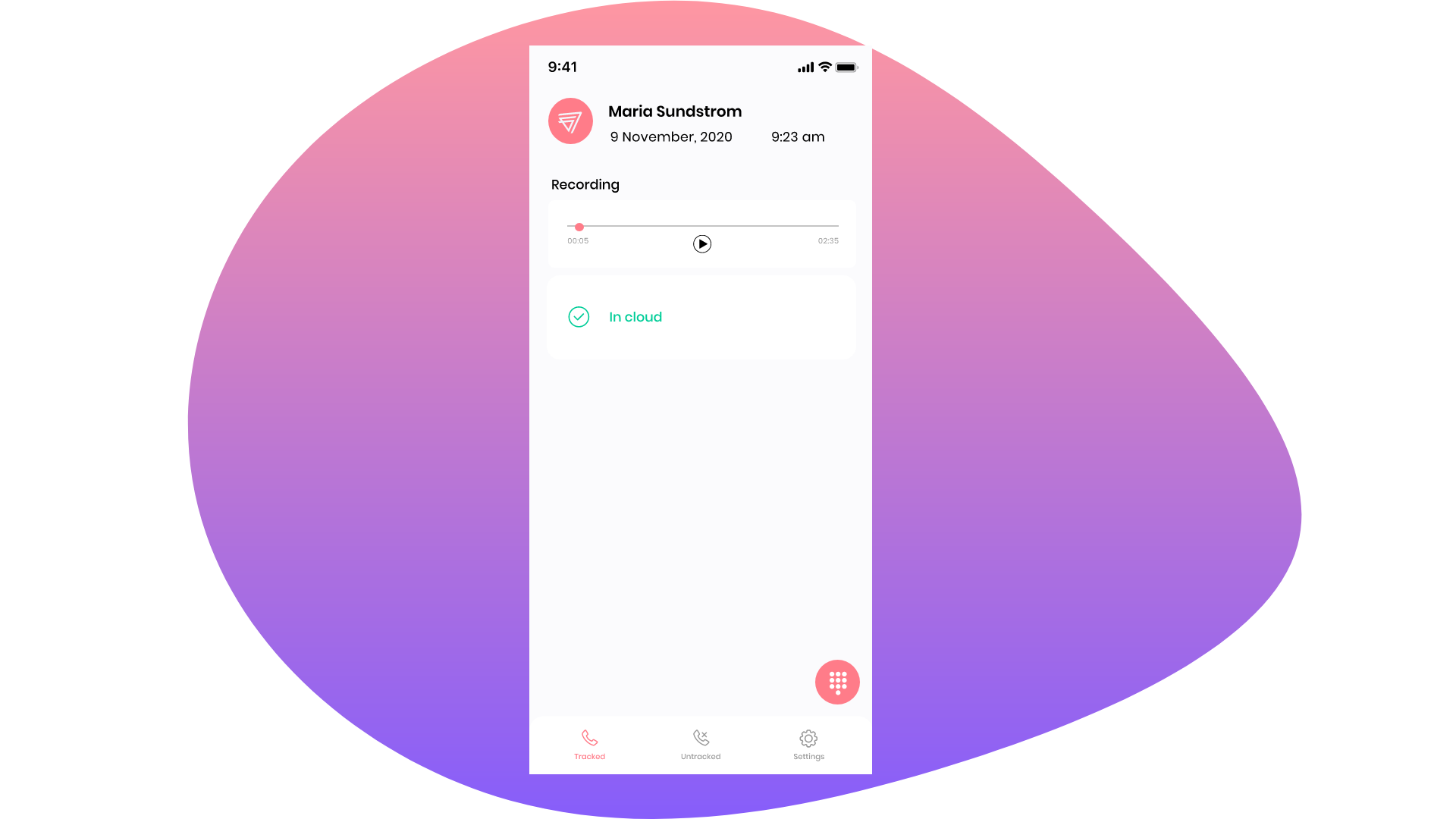 Call recording in app