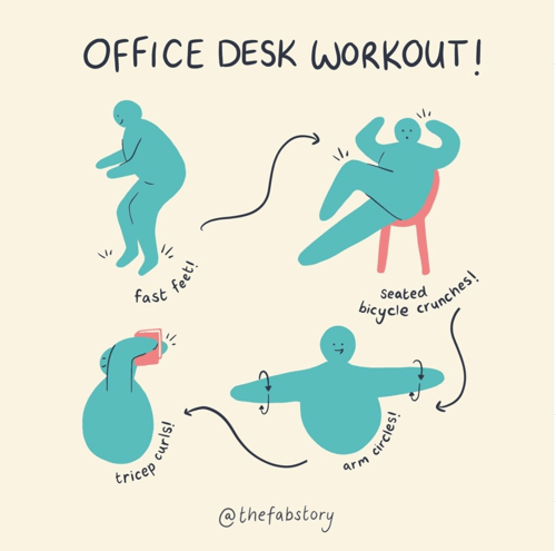 office desk workout illustration