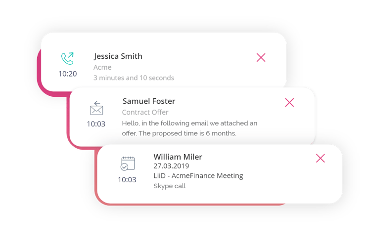 track calls, emails and events