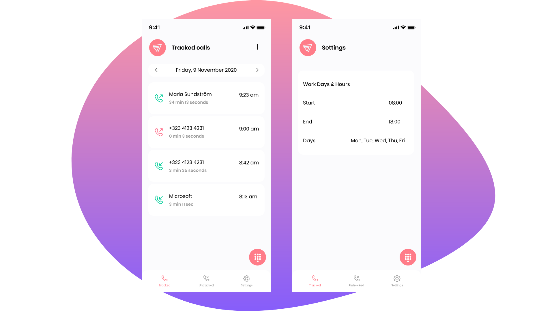 App screen- Tracked calls + settings (1)