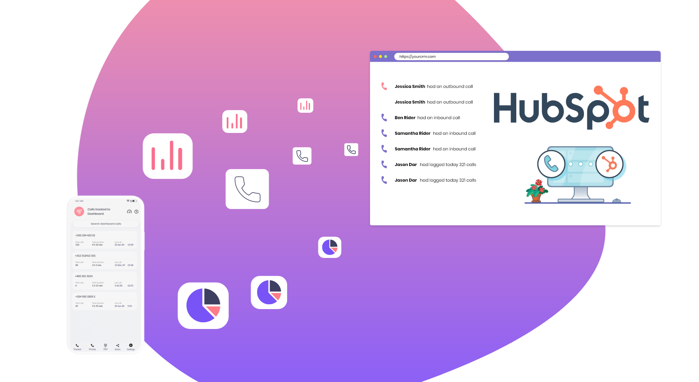 Log calls and call recordings to Hubspot